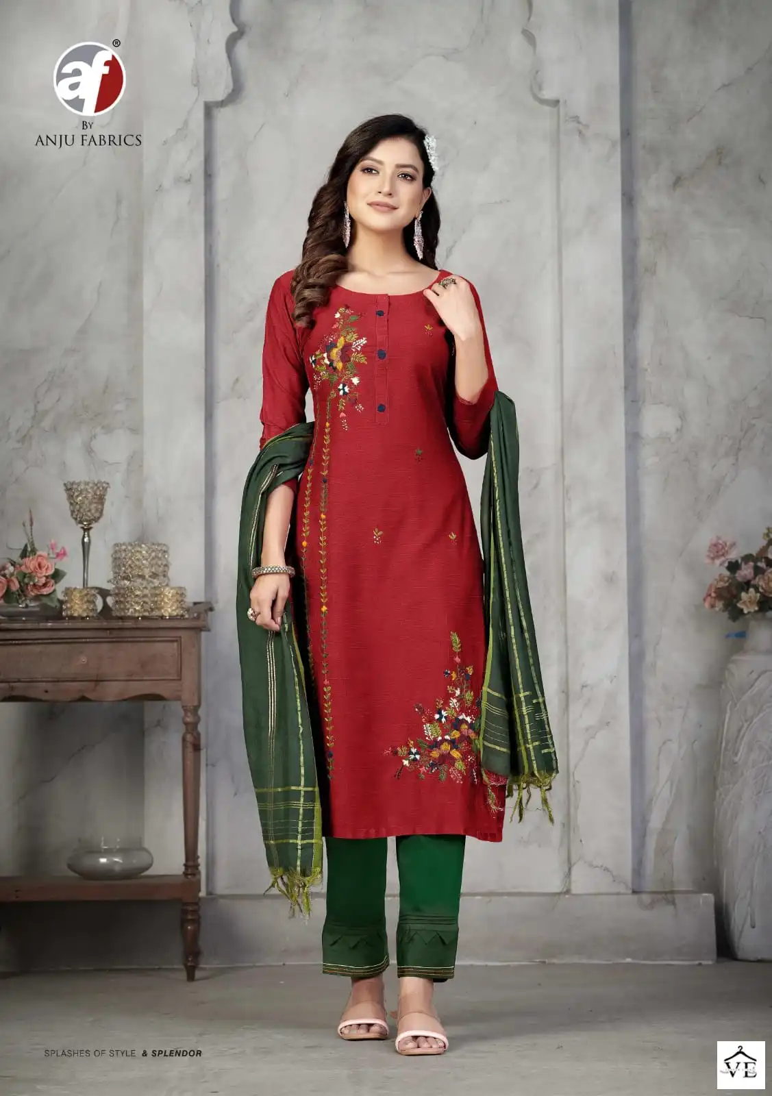 Anju Fabrics Odhani Bangalori Silk Wholesale Designer Readymade Salwar Suit Catalog — Wholesale Salwar Suits, MPA wholesale from Surat - Gallery Image 2