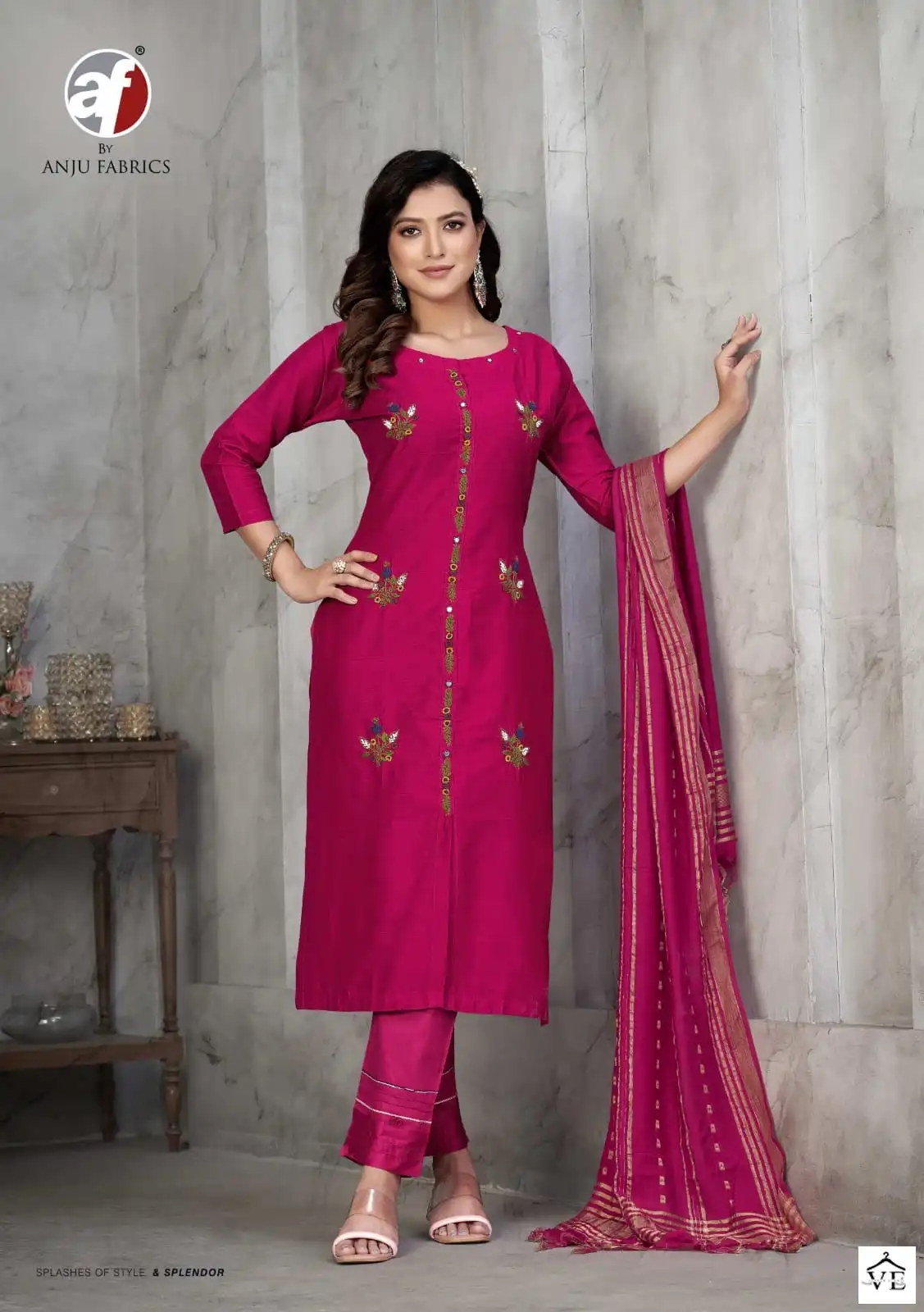 Anju Fabrics Odhani Bangalori Silk Wholesale Designer Readymade Salwar Suit Catalog — Wholesale Salwar Suits, MPA wholesale from Surat - Gallery Image 5