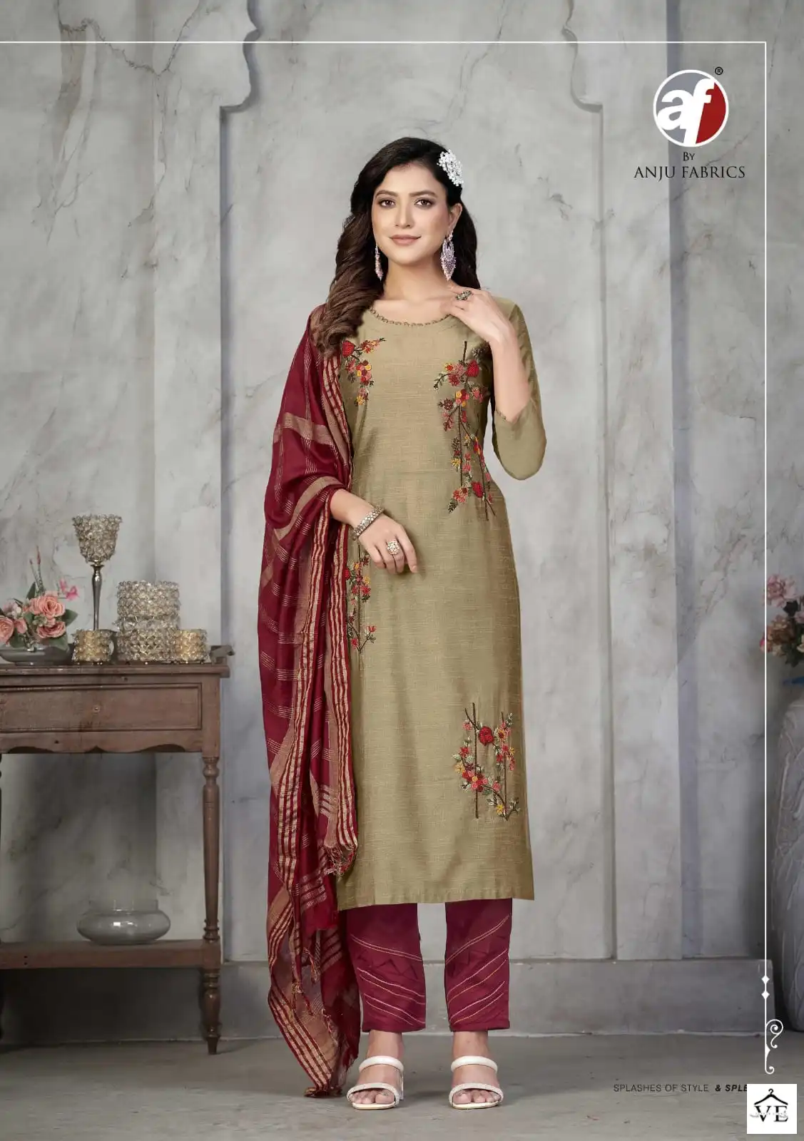 Anju Fabrics Odhani Bangalori Silk Wholesale Designer Readymade Salwar Suit Catalog — Wholesale Salwar Suits, MPA wholesale from Surat - Gallery Image 6