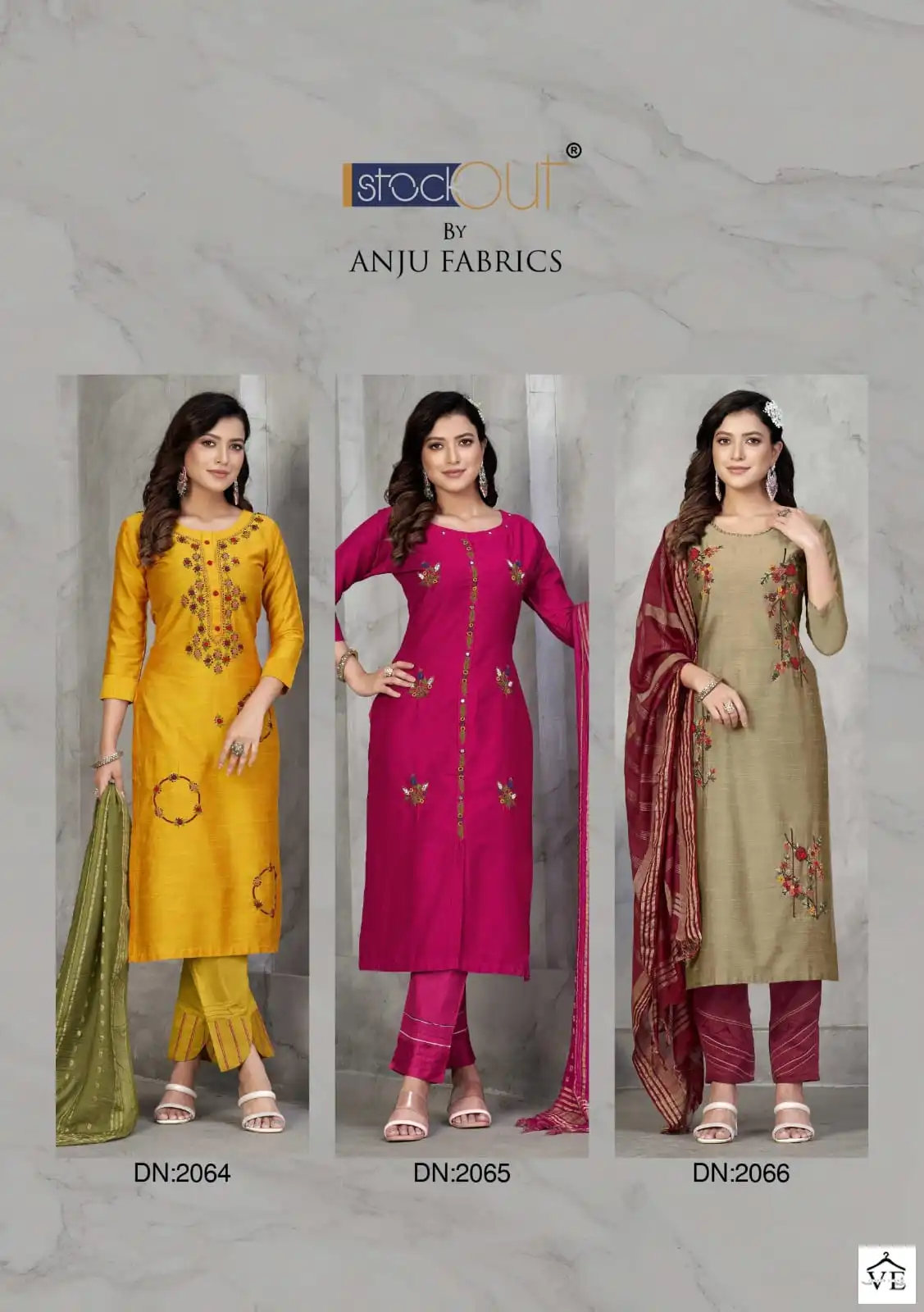 Anju Fabrics Odhani Bangalori Silk Wholesale Designer Readymade Salwar Suit Catalog — Wholesale Salwar Suits, MPA wholesale from Surat - Gallery Image 7