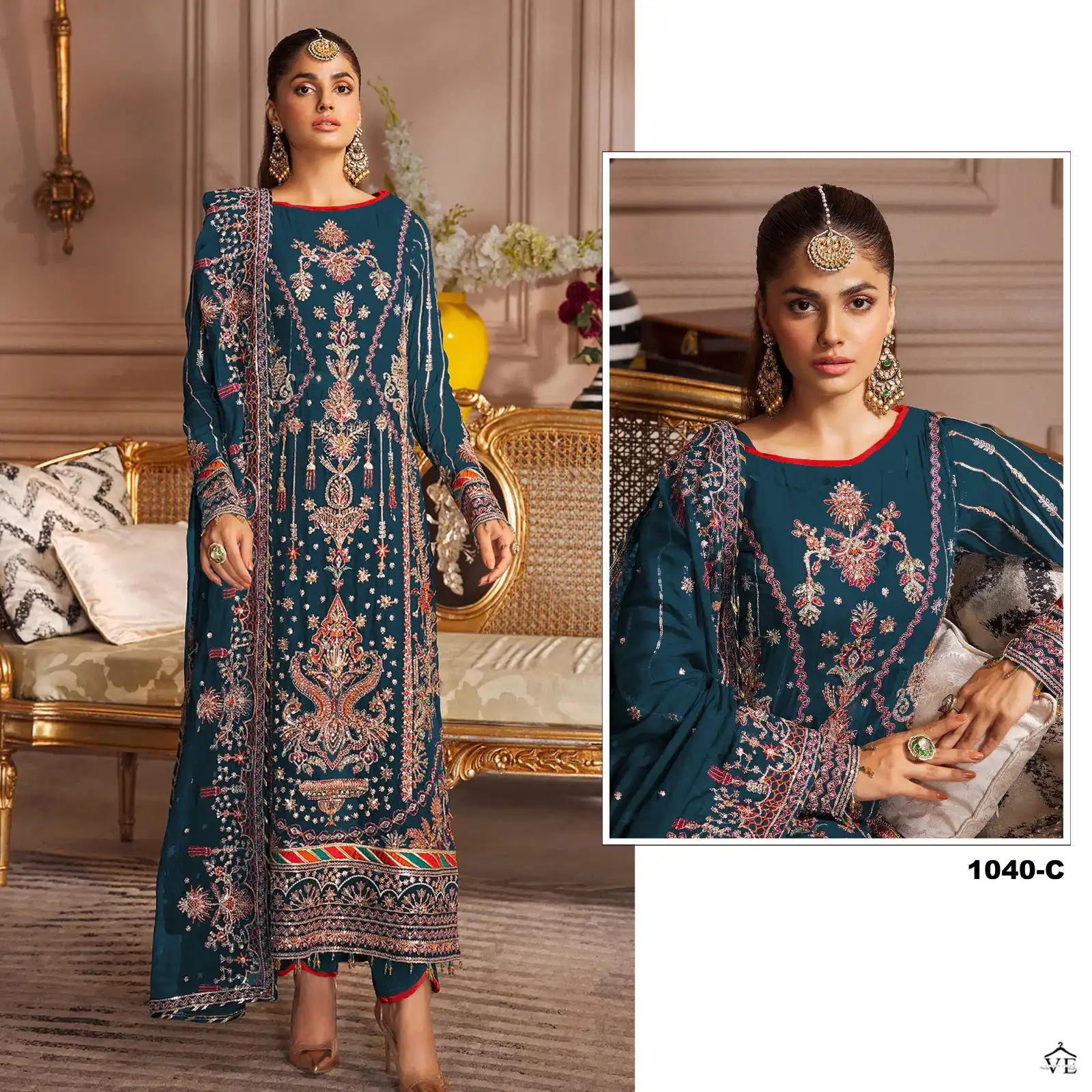 Vardan Ethnic Pakistani 1040 Series Georgette Wholesale Designer Pakistani Salwar Suit Catalog — Wholesale Salwar Suits, MPA wholesale from Surat - Gallery Image 3