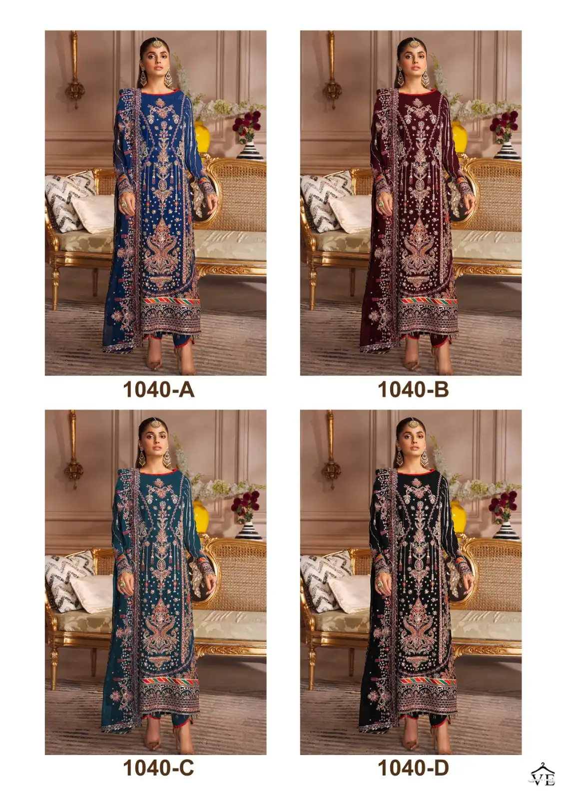 Vardan Ethnic Pakistani 1040 Series Georgette  Wholesale Designer Pakistani Salwar Suit Catalog — Wholesale Salwar Suits, MPA wholesale from Surat — view 5