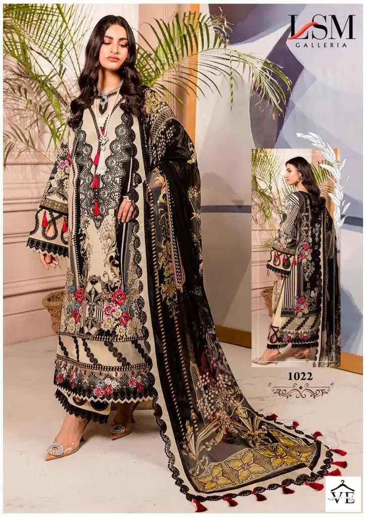Lsm Galleria Parian Dream Vol 3 Lawn Cotton Wholesale Designer Print Pakistani Salwar Suit Catalog — Wholesale Salwar Suits, Lsm wholesale from Surat - Gallery Image 3