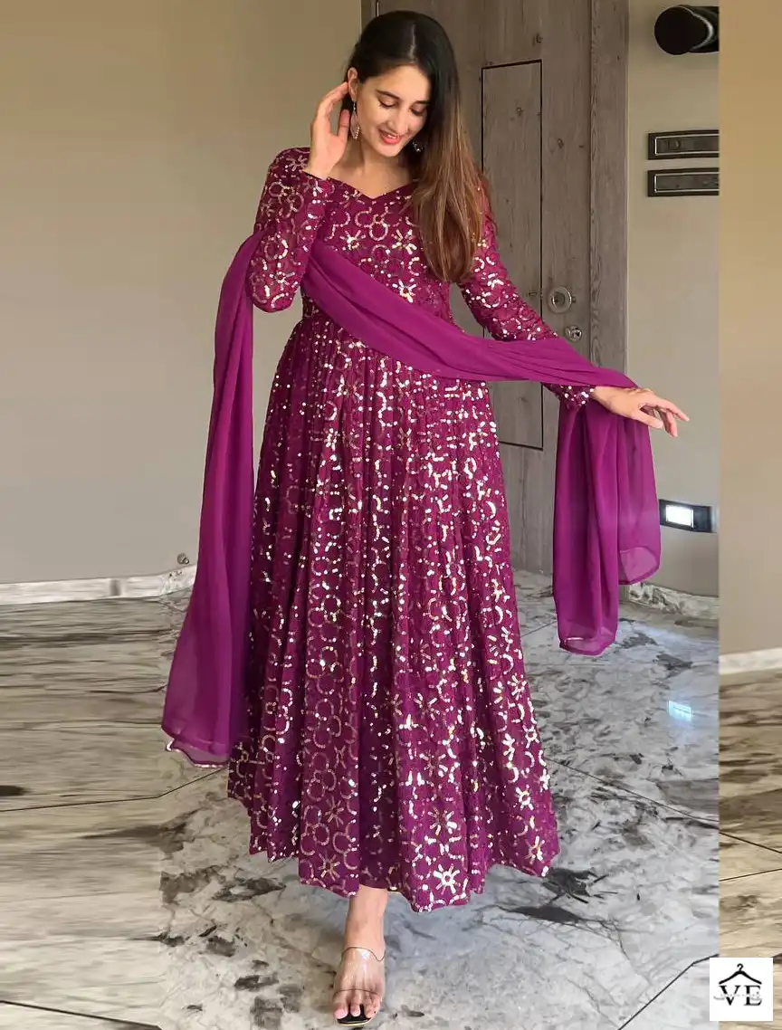 VE Anandi Faux Georgette Wholesale Readymade Gown Suit — Wholesale Salwar Suits, MPA wholesale from Surat — view 1