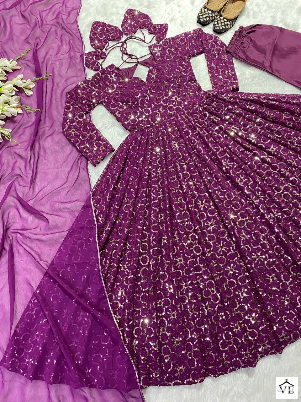 Mf Party Wear Collection Georgette Wholesale Beautiful Embroidery Designer Readymade Salwar Suit Catalog — Wholesale Salwar Suits, MPA wholesale from Surat - Gallery Image 3