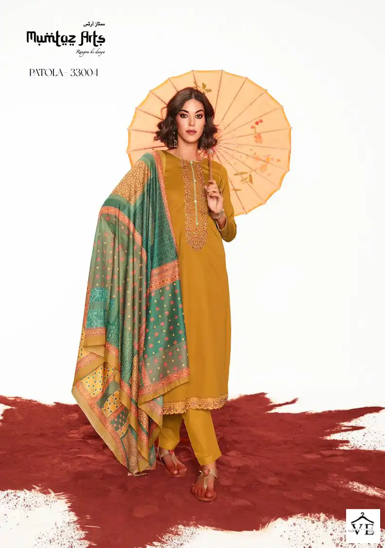 Mumtaz Arts Patola Jam Satin Wholesale Fancy Embroidery Worksalwar Suit Catalog — Wholesale Salwar Suits, MPA wholesale from Surat - Gallery Image 4
