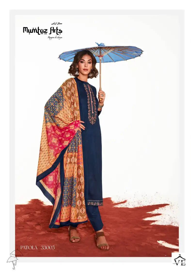 Mumtaz Arts Patola Jam Satin Wholesale Fancy Embroidery Worksalwar Suit Catalog — Wholesale Salwar Suits, MPA wholesale from Surat - Gallery Image 5