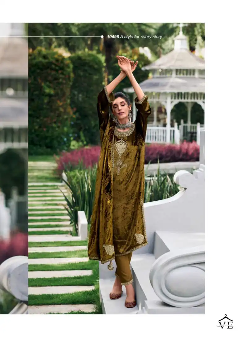 Ibiza Pherans Pure Italian Viscose Velvet Wholesale Designer Winter Salwar Suit Catalog — Wholesale Salwar Suits, MPA wholesale from Surat - Gallery Image 4