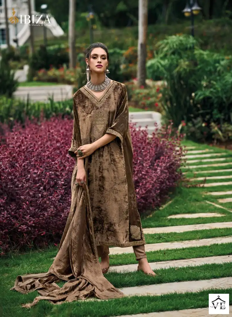 Ibiza Pherans Pure Italian Viscose Velvet Wholesale Designer Winter Salwar Suit Catalog — Wholesale Salwar Suits, MPA wholesale from Surat - Gallery Image 8