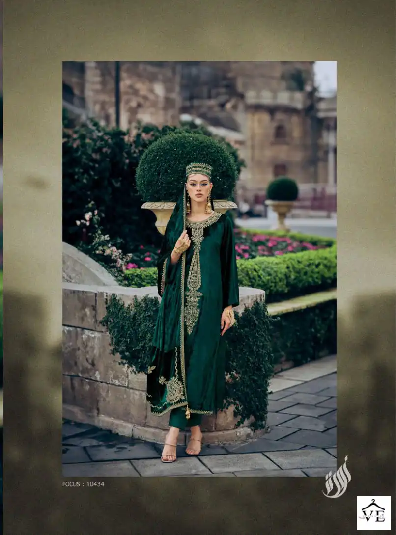 Ibiza Pink Velvet Viscose Velvet Wholesale Designer Winter Salwar Suit Catalog — Wholesale Salwar Suits, MPA wholesale from Surat - Gallery Image 3