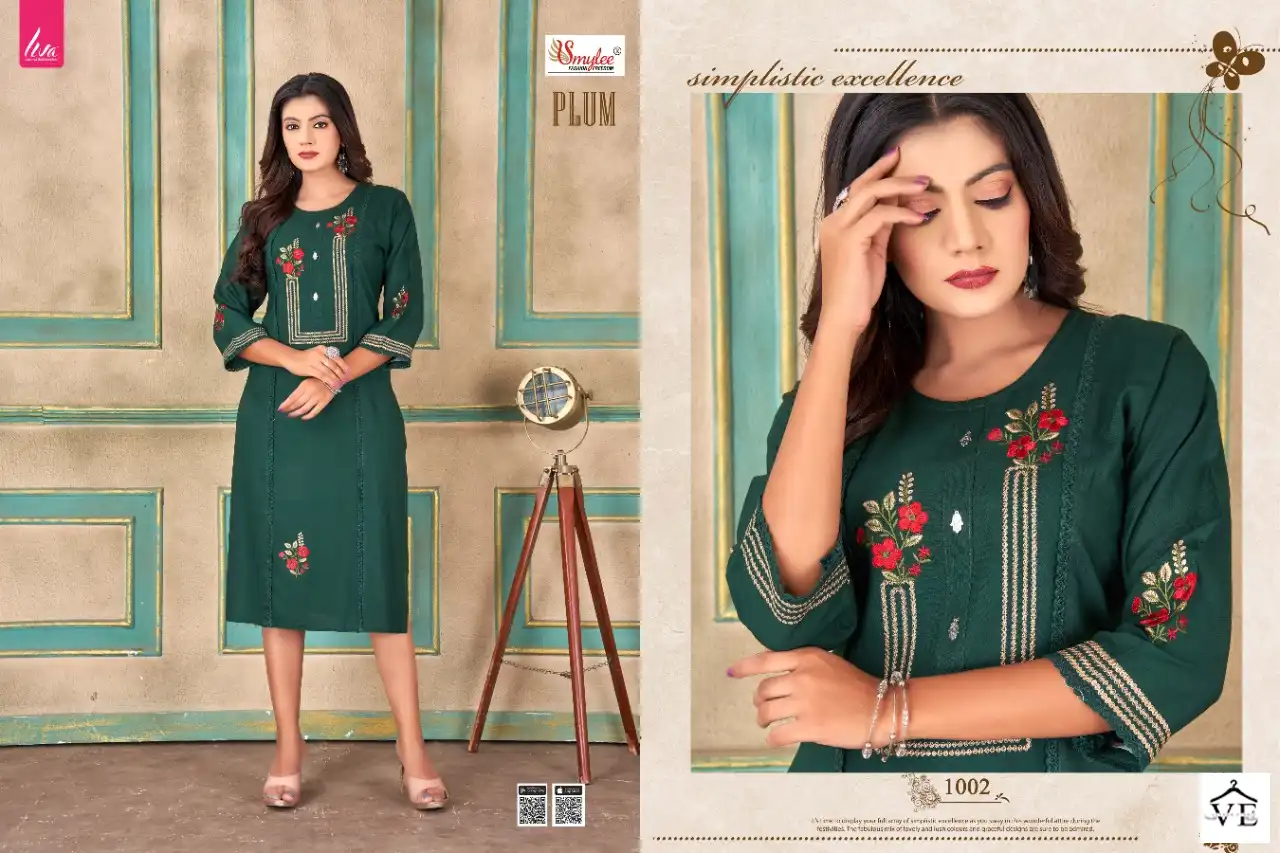 Rung Plum Heavy Liva Approved Rayon Wholesale Long Kurtis Catalog — Wholesale Kurtis, MPA wholesale from Surat — view 6