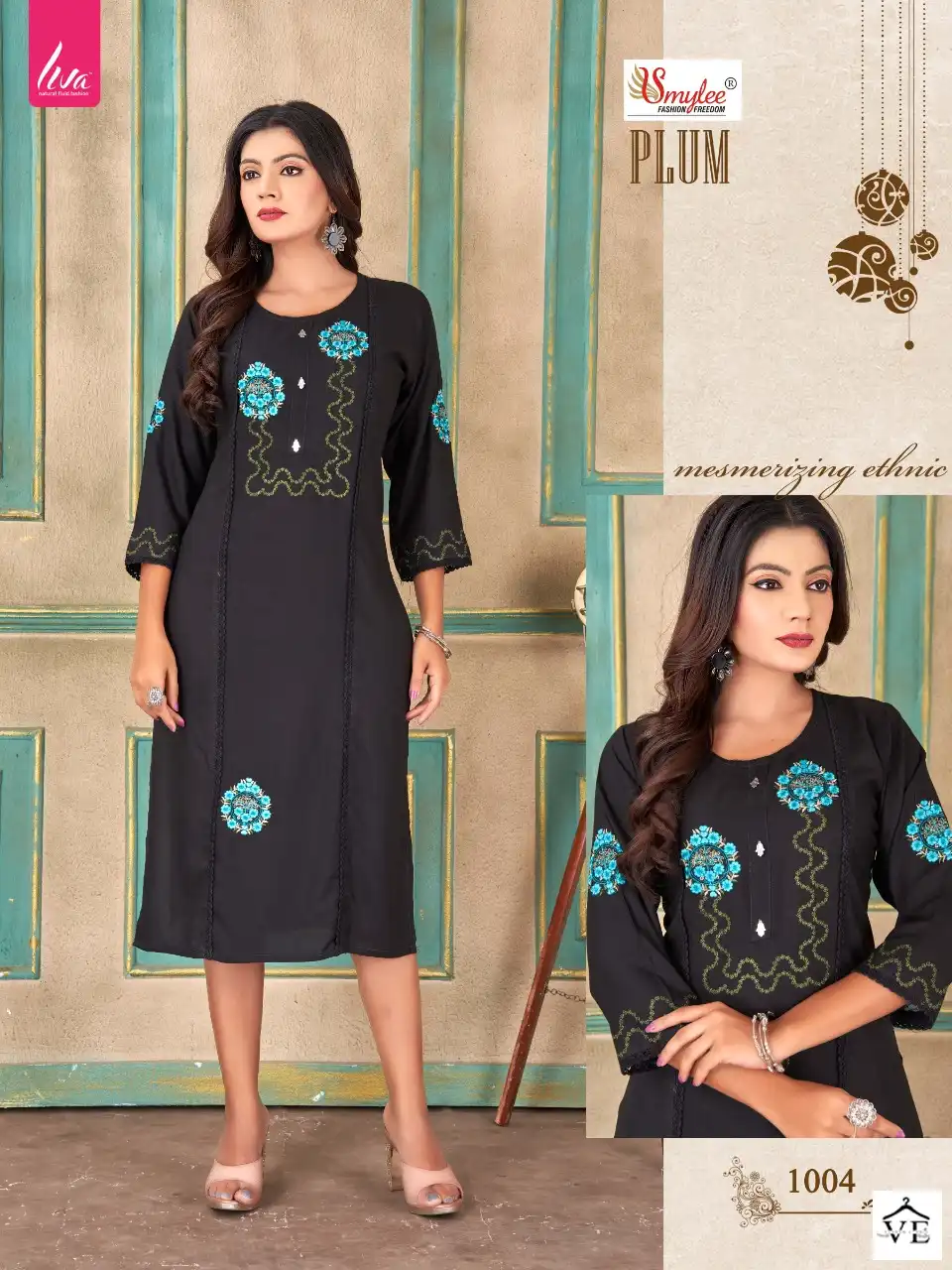 Rung Plum Heavy Liva Approved Rayon Wholesale Long Kurtis Catalog — Wholesale Kurtis, MPA wholesale from Surat — view 7