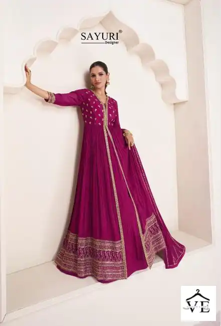 Sayuri Designer Polki Gerogette Wholesale Designer Readymade Salwar Suit Catalog — Wholesale Salwar Suits, Sayuri Designer wholesale from Surat - Gallery Image 3