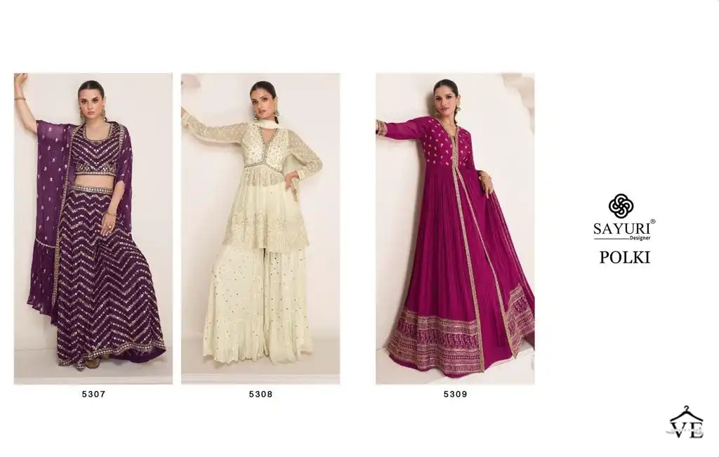 Sayuri Designer Polki Gerogette Wholesale Designer Readymade Salwar Suit Catalog — Wholesale Salwar Suits, Sayuri Designer wholesale from Surat — view 4