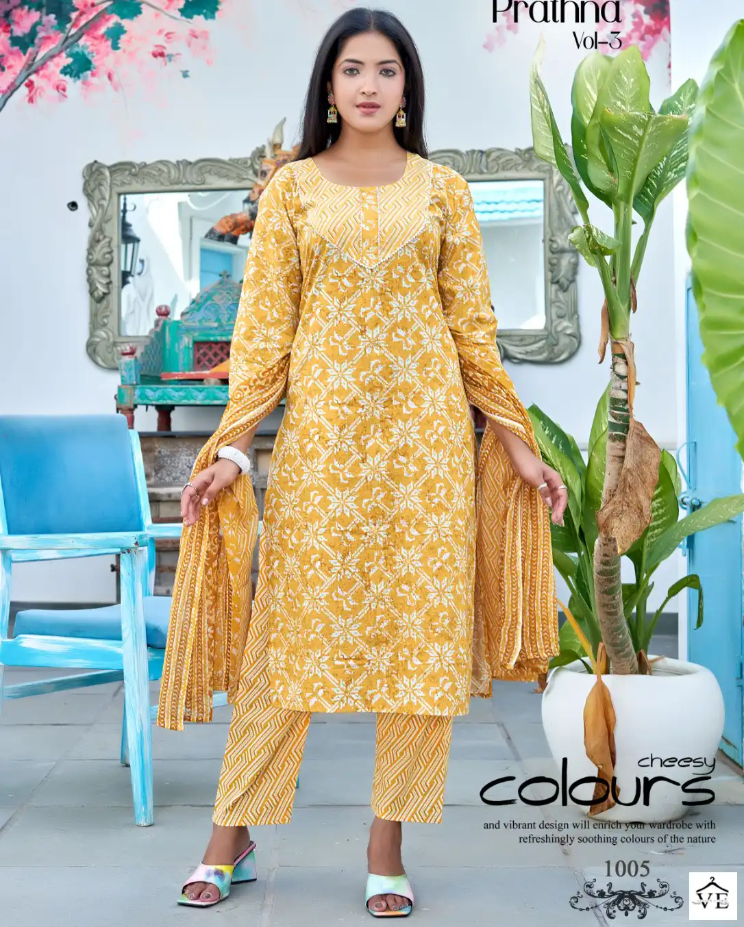 Rung Prarthna Vol 3 Heavy Cotton Print Wholesale Readymade Salwar Suit Catalog — Wholesale Salwar Suits, MPA wholesale from Surat — view 1
