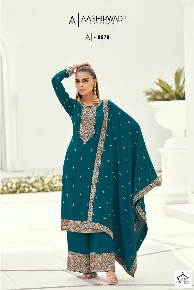 Aashirwad Preet Silk Wholesale Designer Salwar Suit Catalog — Wholesale Salwar Suits, Aashirwad Creation wholesale from Surat - Gallery Image 2