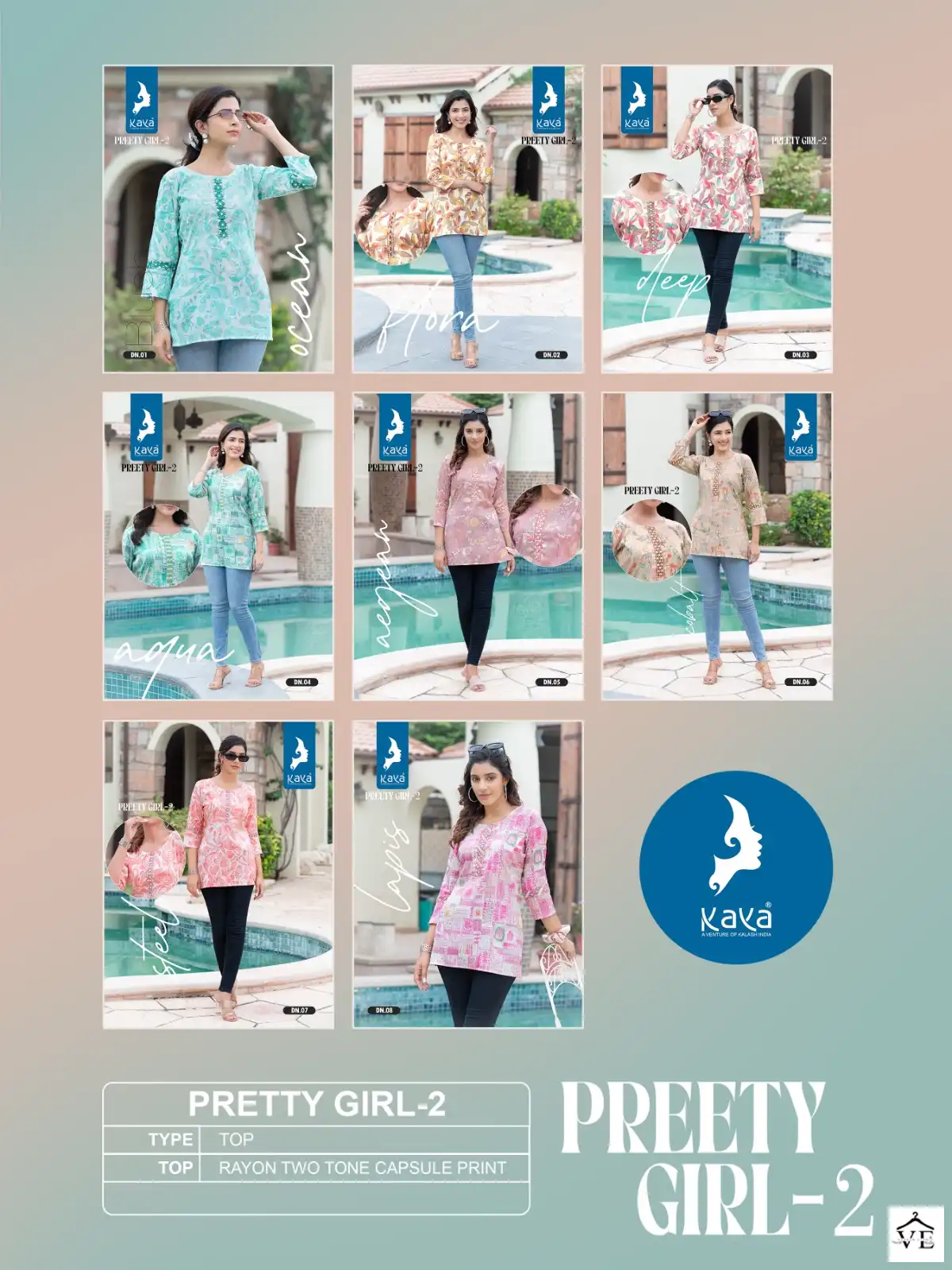 Kaya Pretty Girl 2 Rayon Two Tone Wholesale Kurtis Catalog — Wholesale Kurtis, MPA wholesale from Surat — view 7