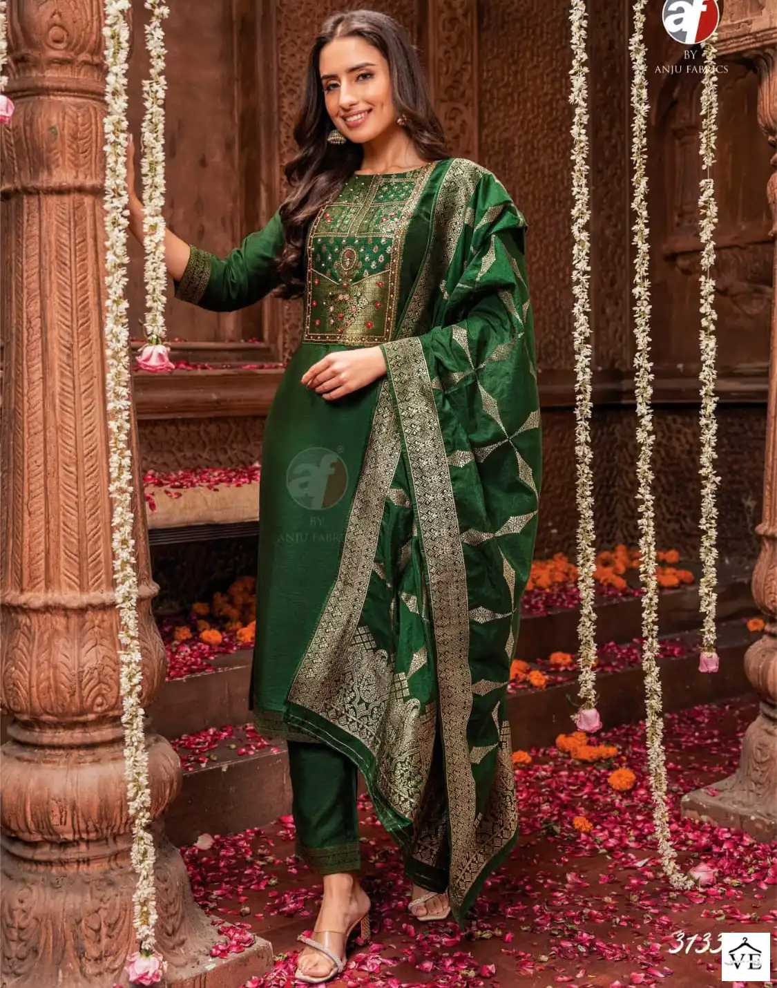 Anju Fabrics Palki Vol 3 Viscose Nylon Wholesale Salwar Suit Catalog — Wholesale Salwar Suits, MPA wholesale from Surat — view 1