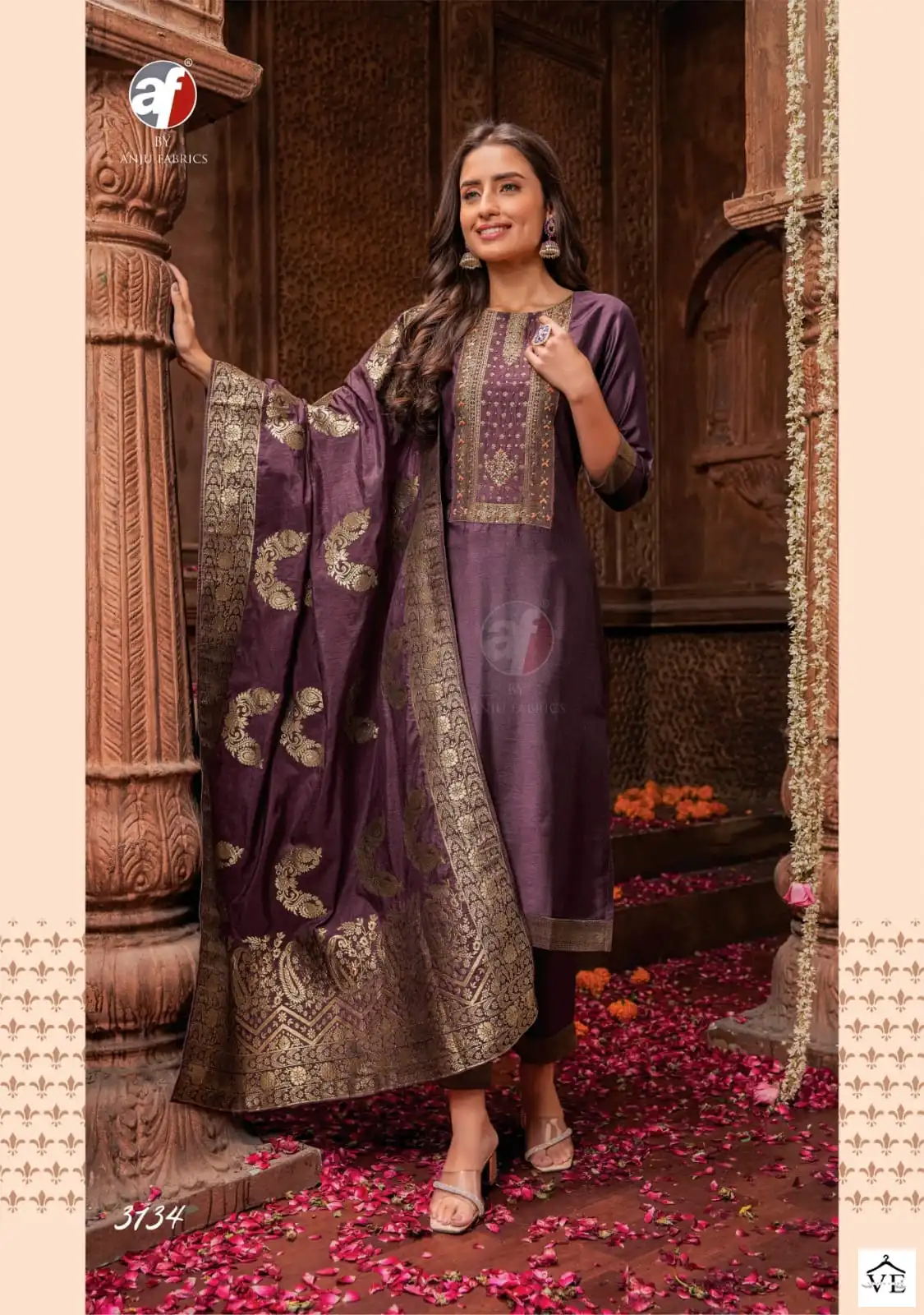 Anju Fabrics Palki Vol 3 Viscose Nylon Wholesale Salwar Suit Catalog — Wholesale Salwar Suits, MPA wholesale from Surat - Gallery Image 4