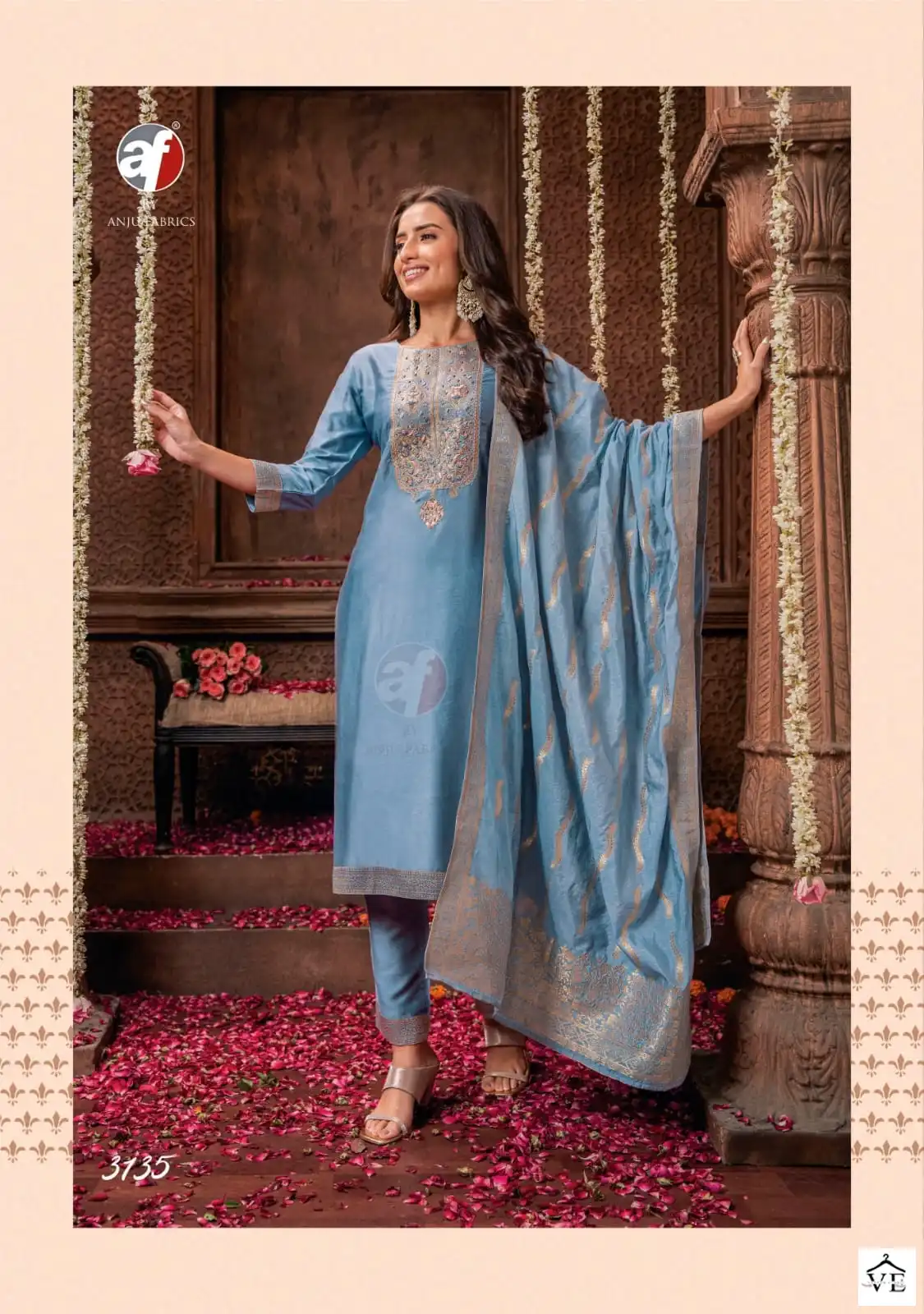 Anju Fabrics Palki Vol 3 Viscose Nylon Wholesale Salwar Suit Catalog — Wholesale Salwar Suits, MPA wholesale from Surat - Gallery Image 5