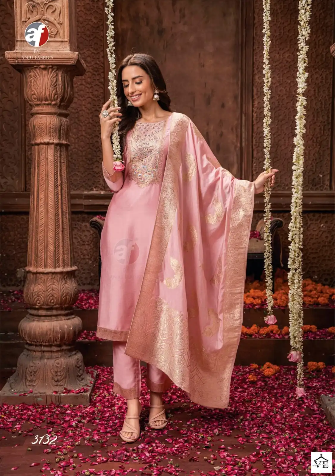Anju Fabrics Palki Vol 3 Viscose Nylon Wholesale Salwar Suit Catalog — Wholesale Salwar Suits, MPA wholesale from Surat - Gallery Image 2