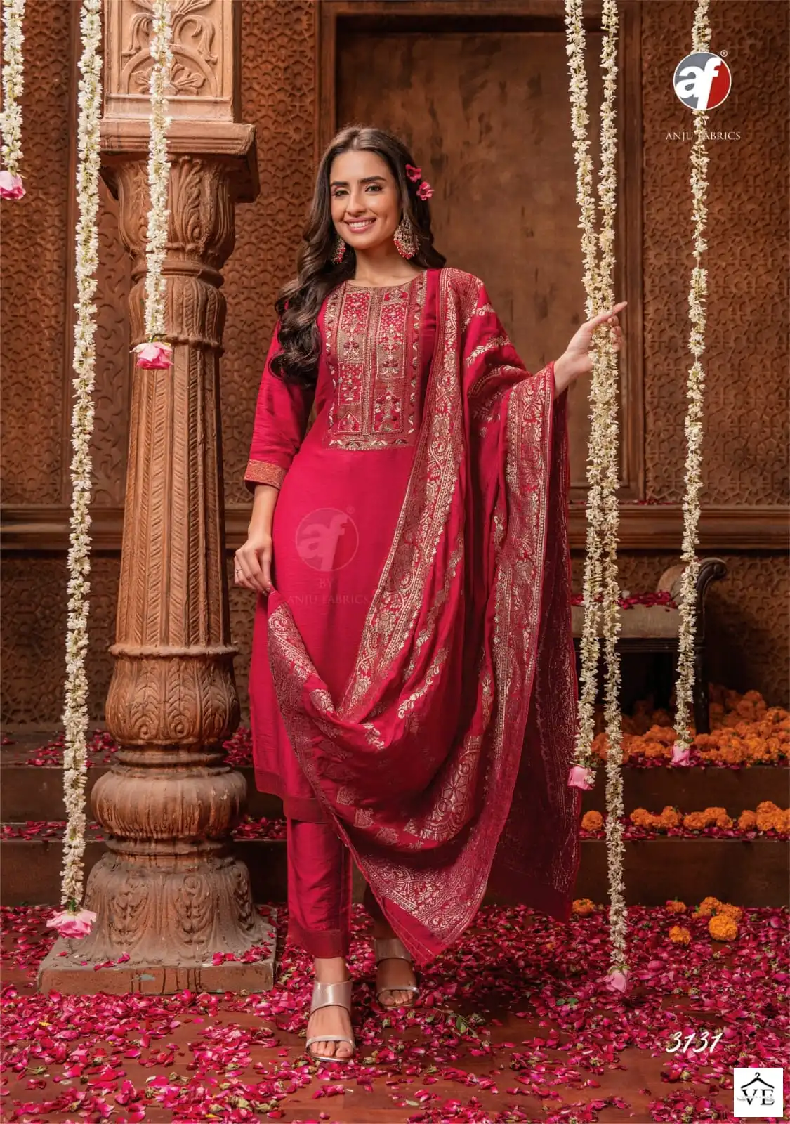 Anju Fabrics Palki Vol 3 Viscose Nylon Wholesale Salwar Suit Catalog — Wholesale Salwar Suits, MPA wholesale from Surat - Gallery Image 3