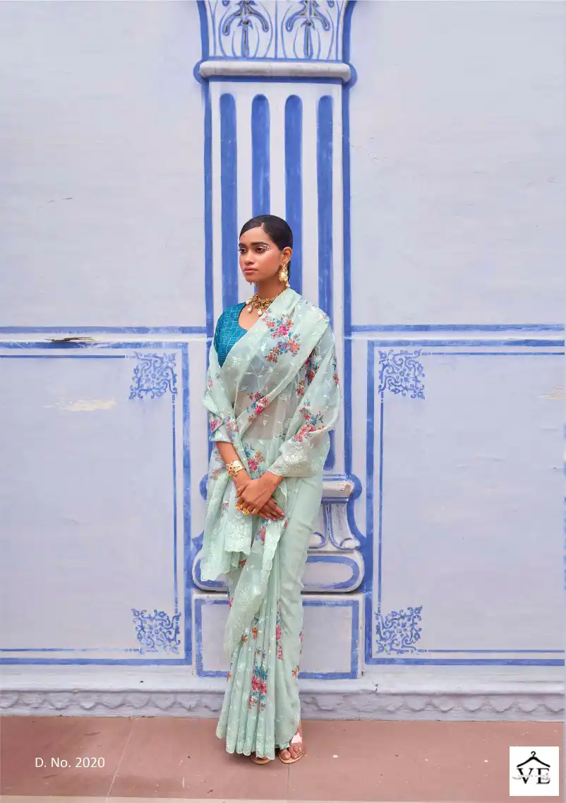 Kimora Phoolwari Tissue Silk Wholesale Saree Catalog — Wholesale Sarees, MPA wholesale from Surat - Gallery Image 5