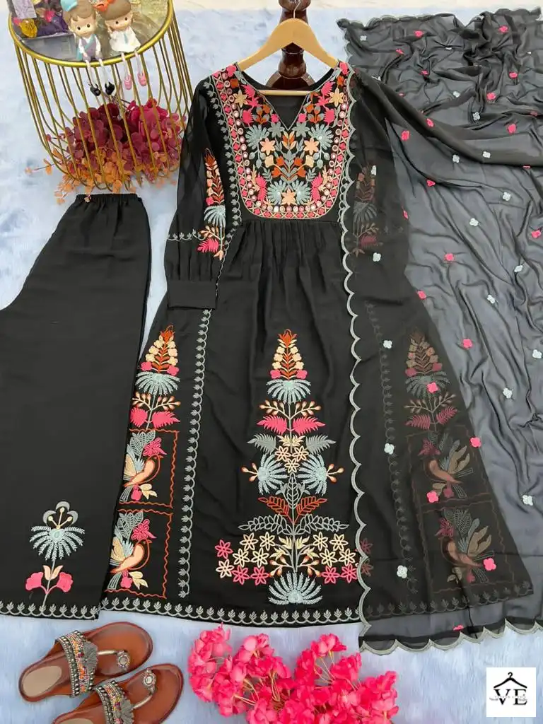 VE Phulwari Heavy Faux Georgette Wholesale Readymade Designer Suit Catalog — Wholesale Salwar Suits, MPA wholesale from Surat — view 4