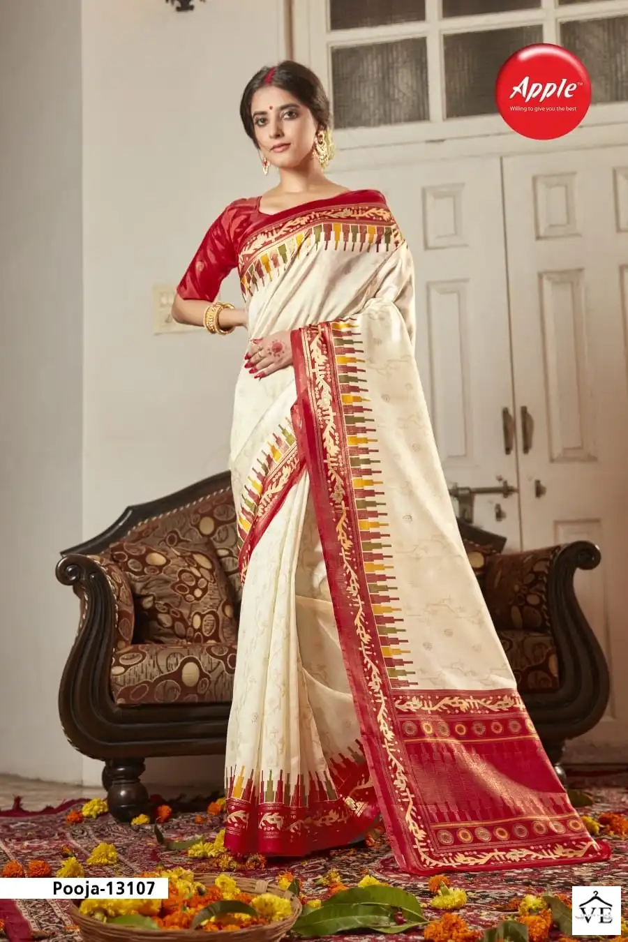Apple Pooja Special Vol 13 Fancy Wholesale Sarees Catalog — Wholesale Sarees, MPA wholesale from Surat - Gallery Image 12