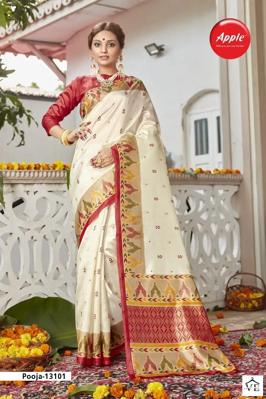 Apple Pooja Special Vol 13 Fancy Wholesale Sarees Catalog — Wholesale Sarees, MPA wholesale from Surat - Gallery Image 3
