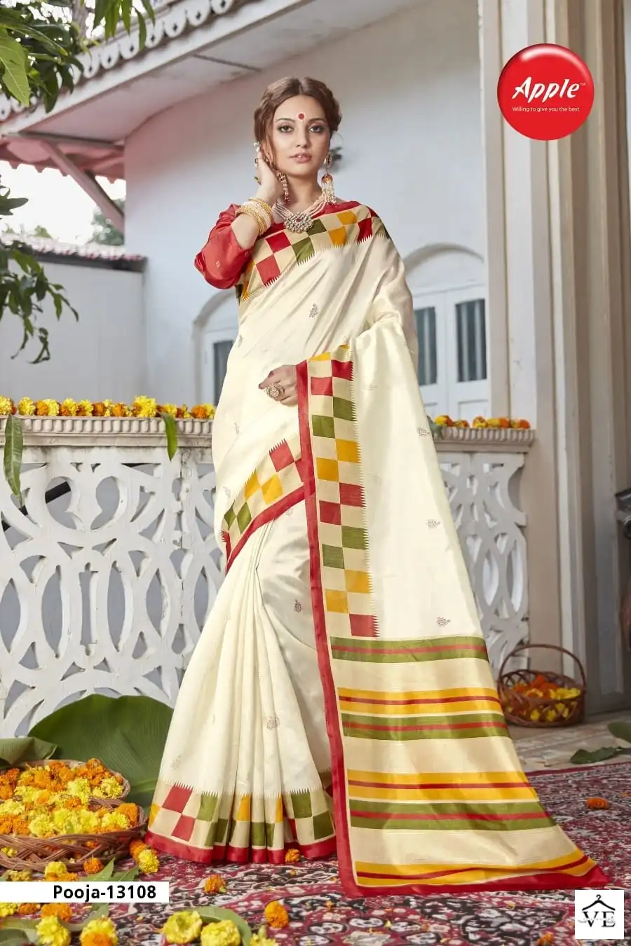 Apple Pooja Special Vol 13 Fancy Wholesale Sarees Catalog — Wholesale Sarees, MPA wholesale from Surat - Gallery Image 4