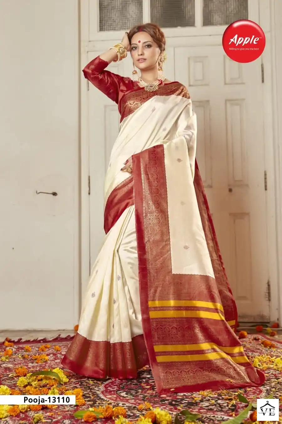 Apple Pooja Special Vol 13 Fancy Wholesale Sarees Catalog — Wholesale Sarees, MPA wholesale from Surat - Gallery Image 6