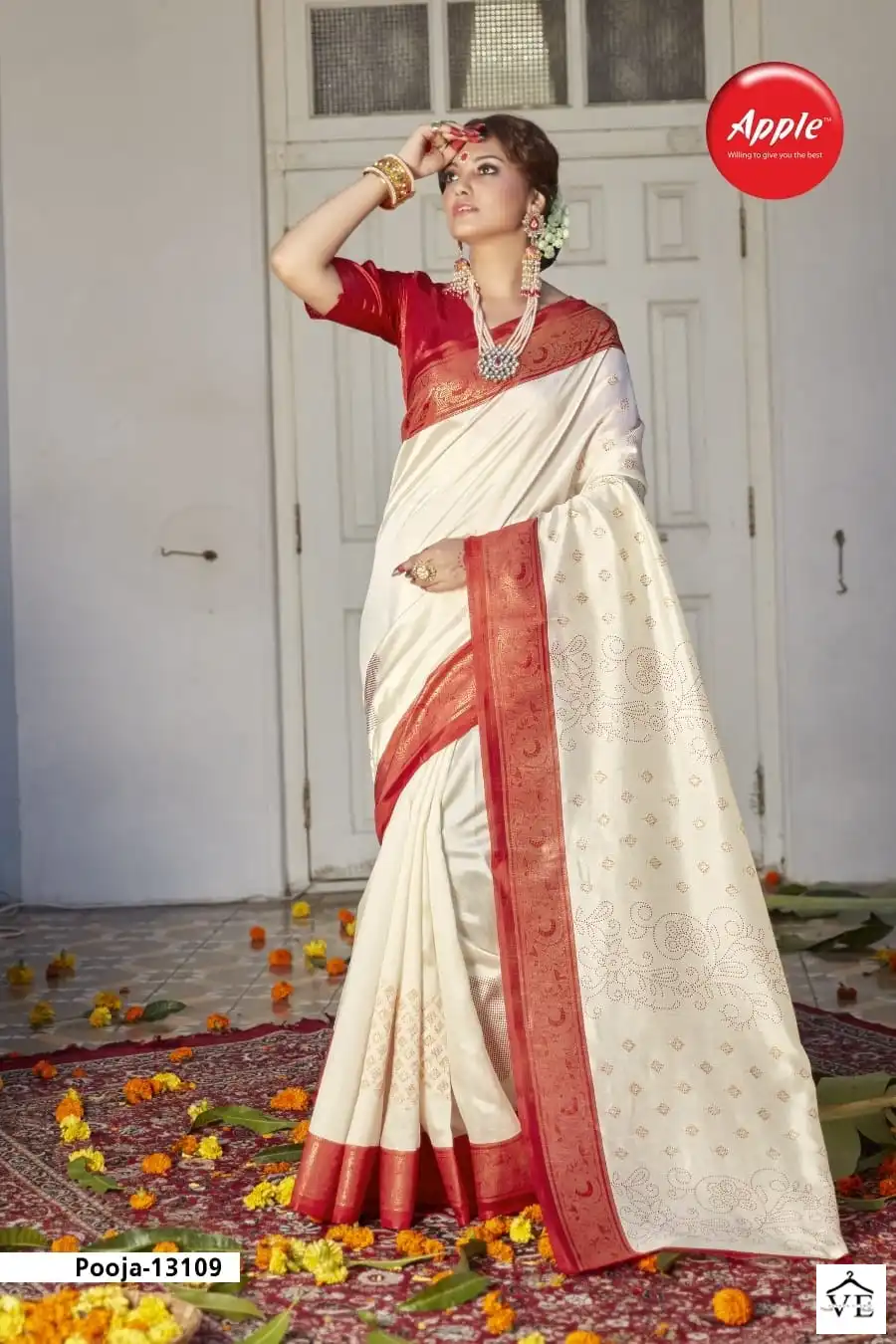 Apple Pooja Special Vol 13 Fancy Wholesale Sarees Catalog — Wholesale Sarees, MPA wholesale from Surat - Gallery Image 7