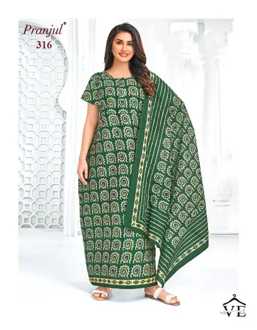 Pranjul Pragati Nighties With Dupatta Vol 5 Cotton Wholesale Long Gown With Dupatta Catalog — Wholesale Kurtis, MPA wholesale from Surat — view 16