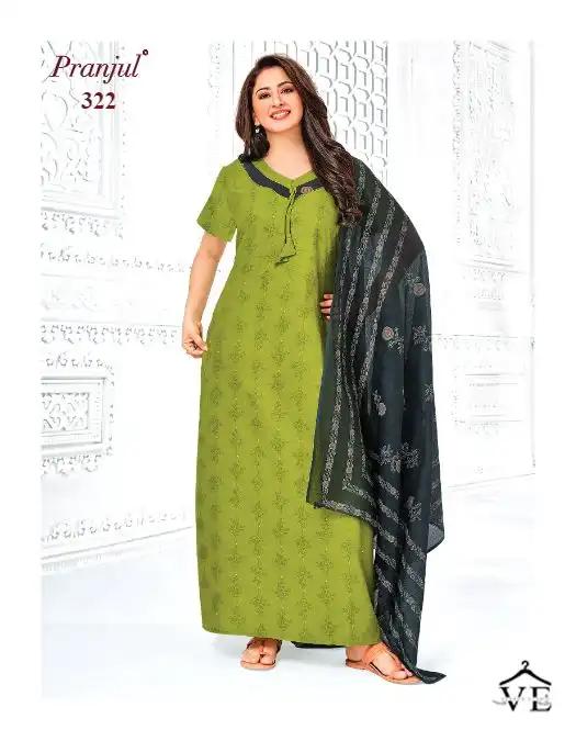 Pranjul Pragati Nighties With Dupatta Vol 5 Cotton Wholesale Long Gown With Dupatta Catalog — Wholesale Kurtis, MPA wholesale from Surat — view 22