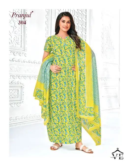 Pranjul Pragati Nighties With Dupatta Vol 5 Cotton Wholesale Long Gown With Dupatta Catalog — Wholesale Kurtis, MPA wholesale from Surat — view 4