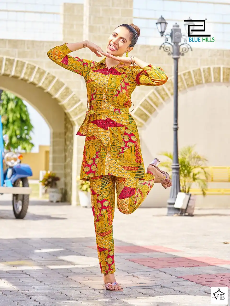 Blue Hills Pretty Girl Nx Rayon 14 Kg Wholesale Fancy Kurti With Pant Co-Ord Set Catalog — Wholesale Kurtis, MPA wholesale from Surat - Gallery Image 3