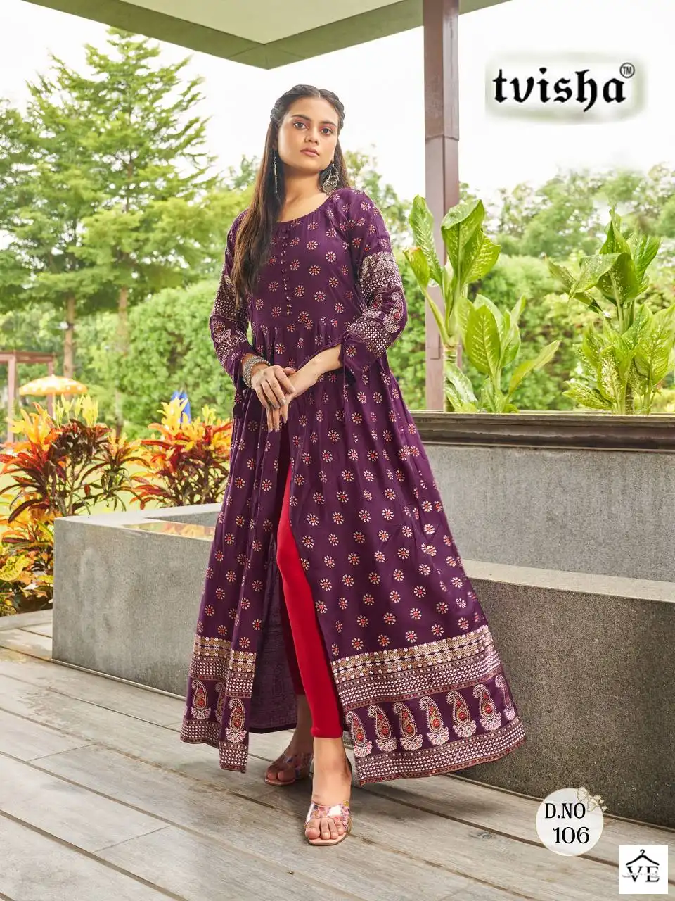 Tvisha Pushpa 5.0 Heavy Rayon Print Wholesale Long Gown Catalog — Wholesale Kurtis, MPA wholesale from Surat - Gallery Image 2