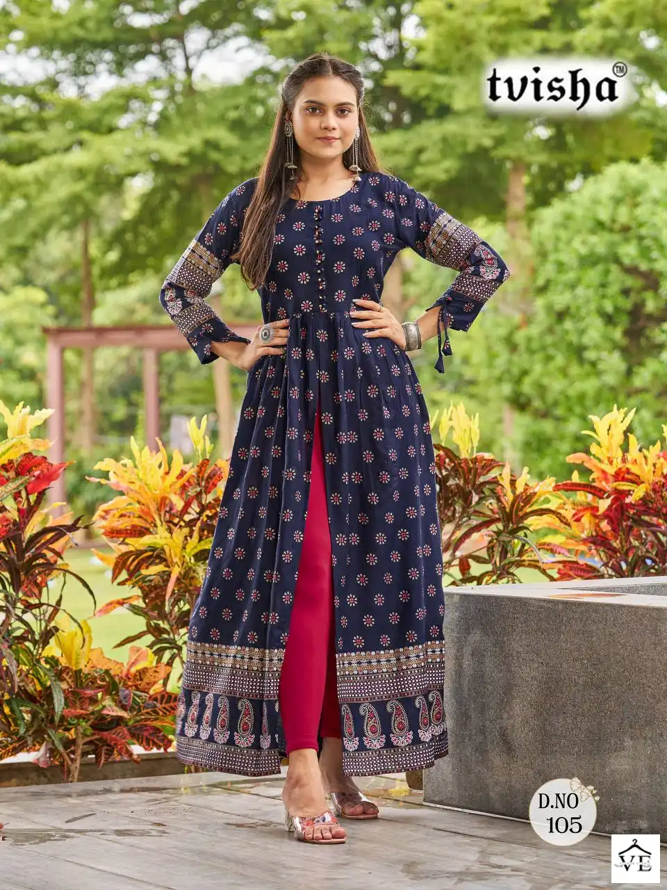 Tvisha Pushpa 5.0 Heavy Rayon Print Wholesale Long Gown Catalog — Wholesale Kurtis, MPA wholesale from Surat - Gallery Image 5