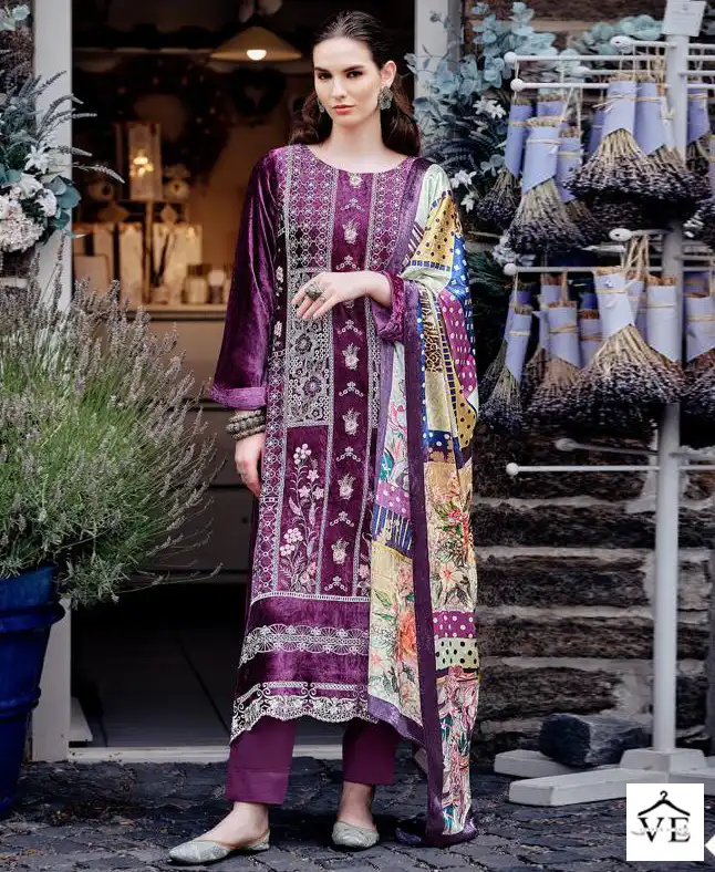 Aiqa Qataar Pure Velvet Wholesale Winter Wear Designer Suits Catalog — Wholesale Salwar Suits, MPA wholesale from Surat — view 1