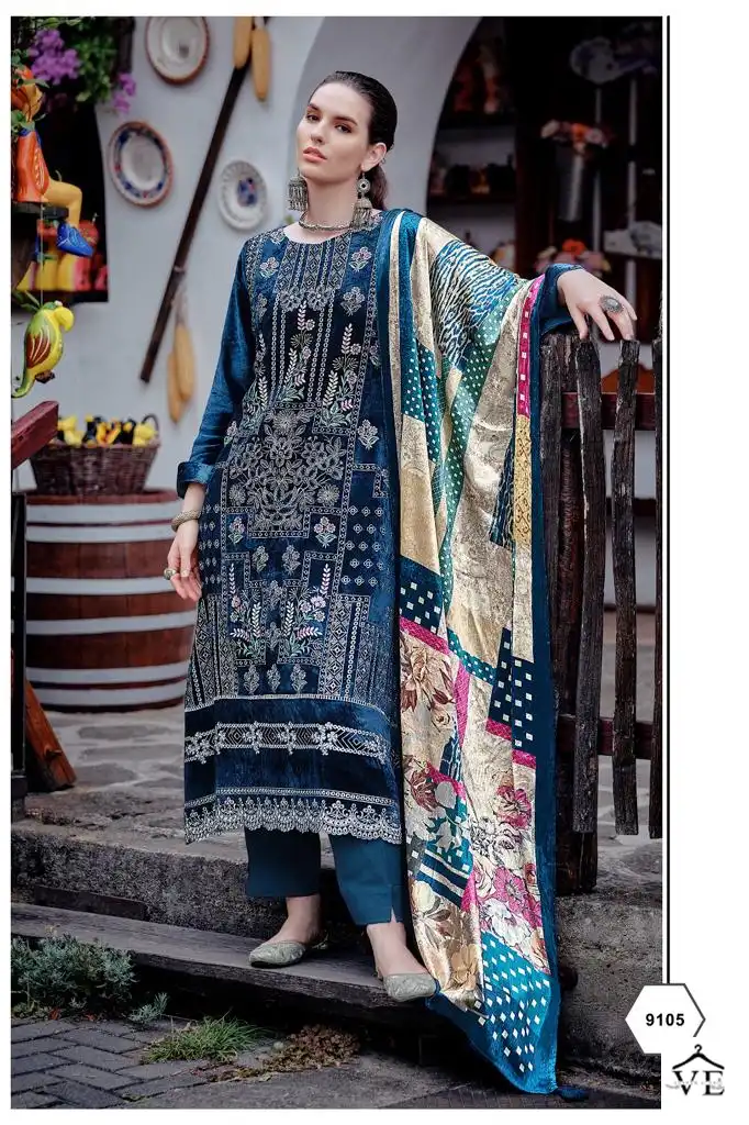 Aiqa Qataar Pure Velvet Wholesale Winter Wear Designer Suits Catalog — Wholesale Salwar Suits, MPA wholesale from Surat - Gallery Image 11
