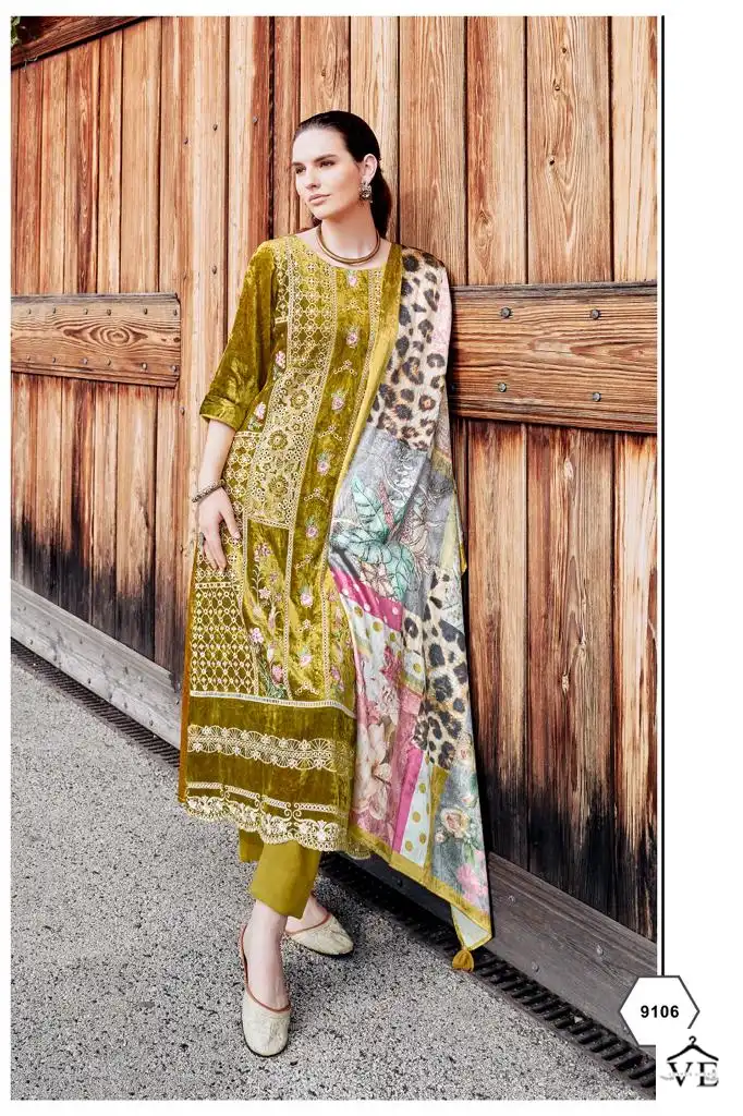 Aiqa Qataar Pure Velvet Wholesale Winter Wear Designer Suits Catalog — Wholesale Salwar Suits, MPA wholesale from Surat - Gallery Image 2