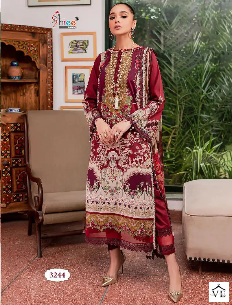 Shree Fabs Queens Court Vol 3 Pure Cotton Wholesale Pakistani Salwar Suit Catalog — Wholesale Salwar Suits, Shree Fabs wholesale from Surat — view 1