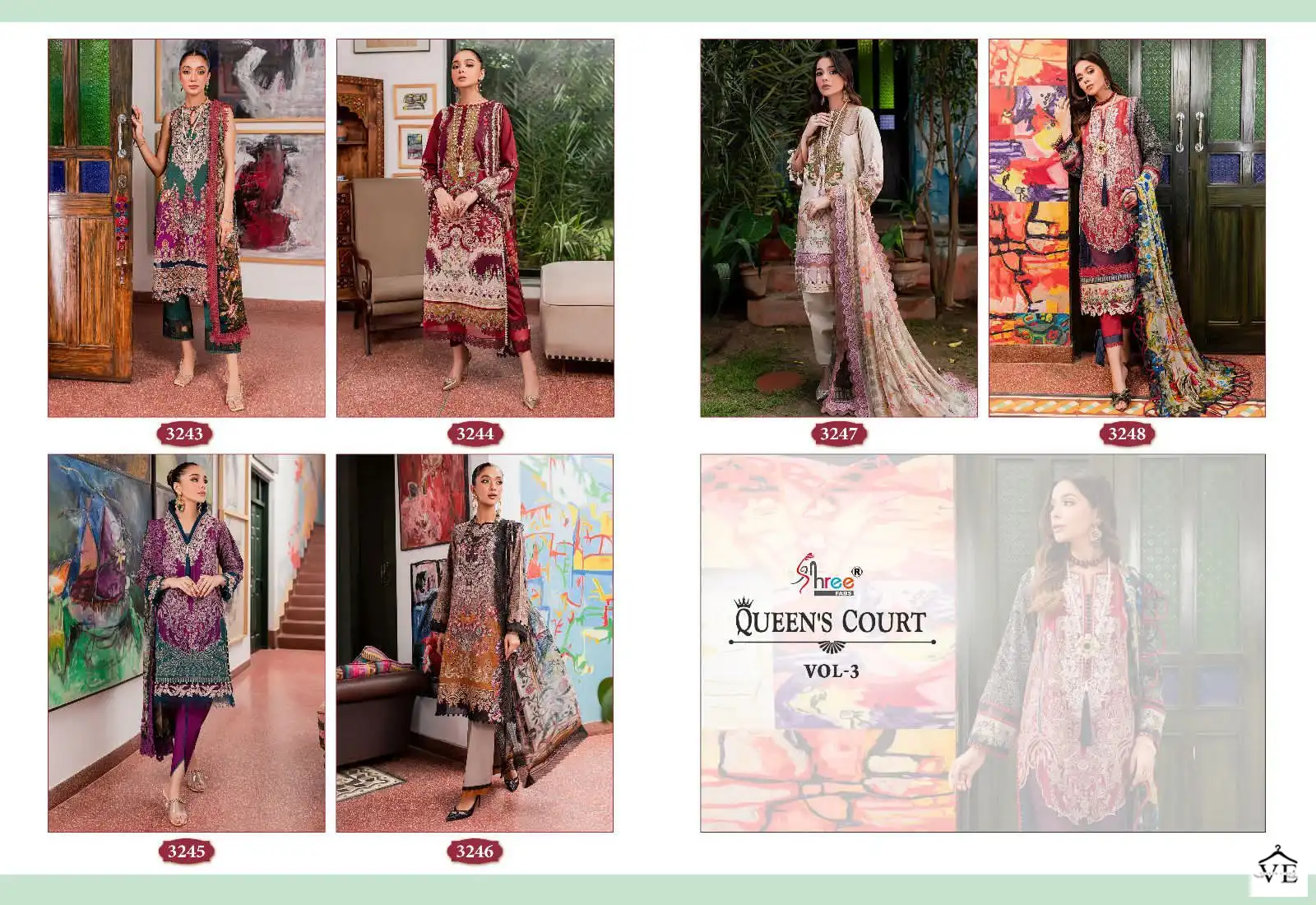 Shree Fabs Queens Court Vol 3 Pure Cotton Wholesale Pakistani Salwar Suit Catalog — Wholesale Salwar Suits, Shree Fabs wholesale from Surat — view 7