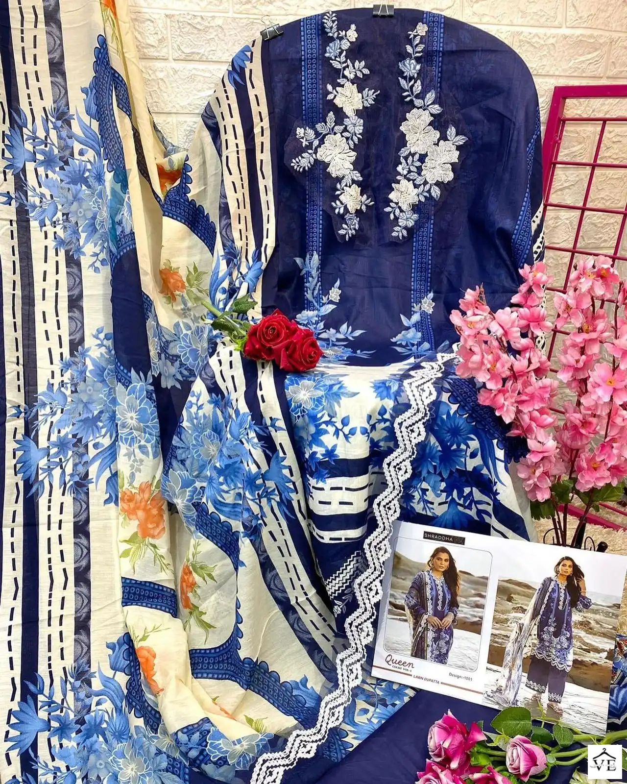 Sharaddha Queen Court Vol 1 Lawn Cotton Printed Wholesale Pakistani Salwar Suit Catalog — Wholesale Salwar Suits, MPA wholesale from Surat - Gallery Image 9