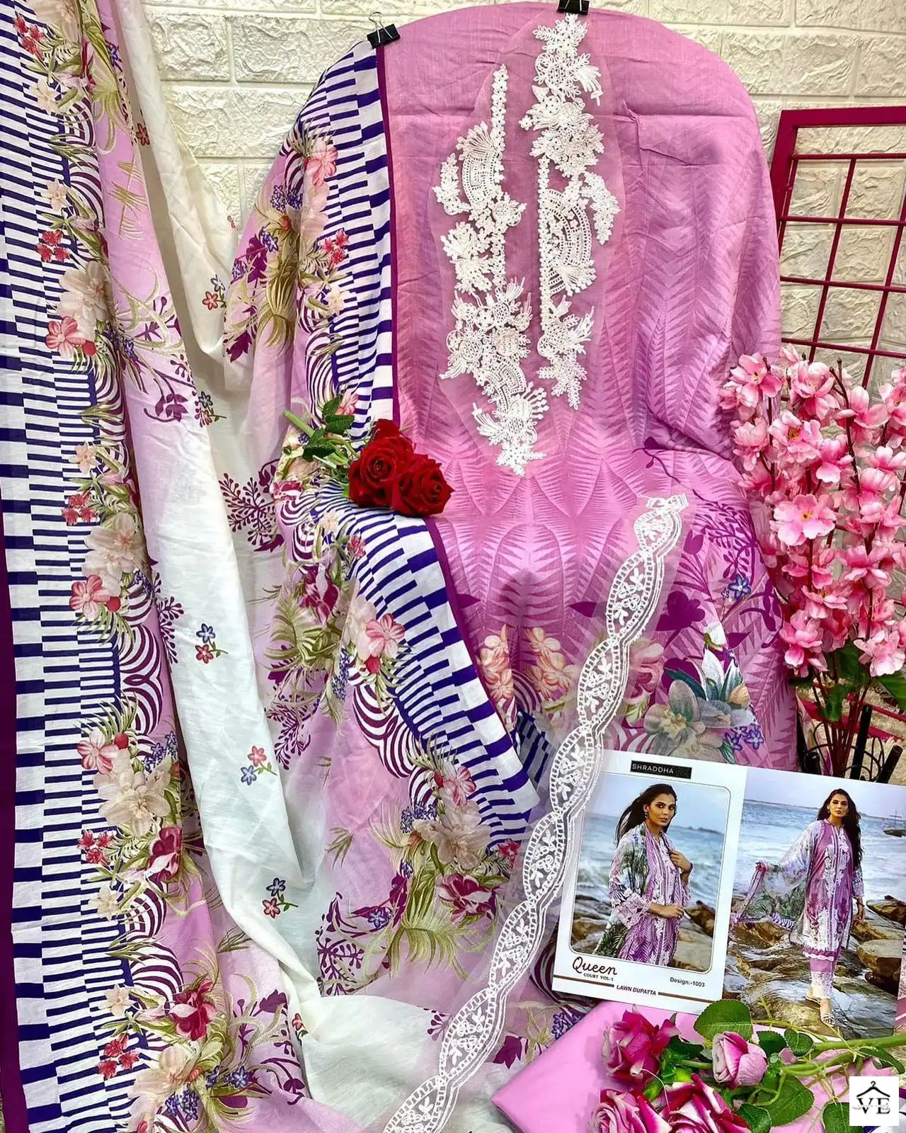 Sharaddha Queen Court Vol 1 Lawn Cotton Printed Wholesale Pakistani Salwar Suit Catalog — Wholesale Salwar Suits, MPA wholesale from Surat - Gallery Image 11