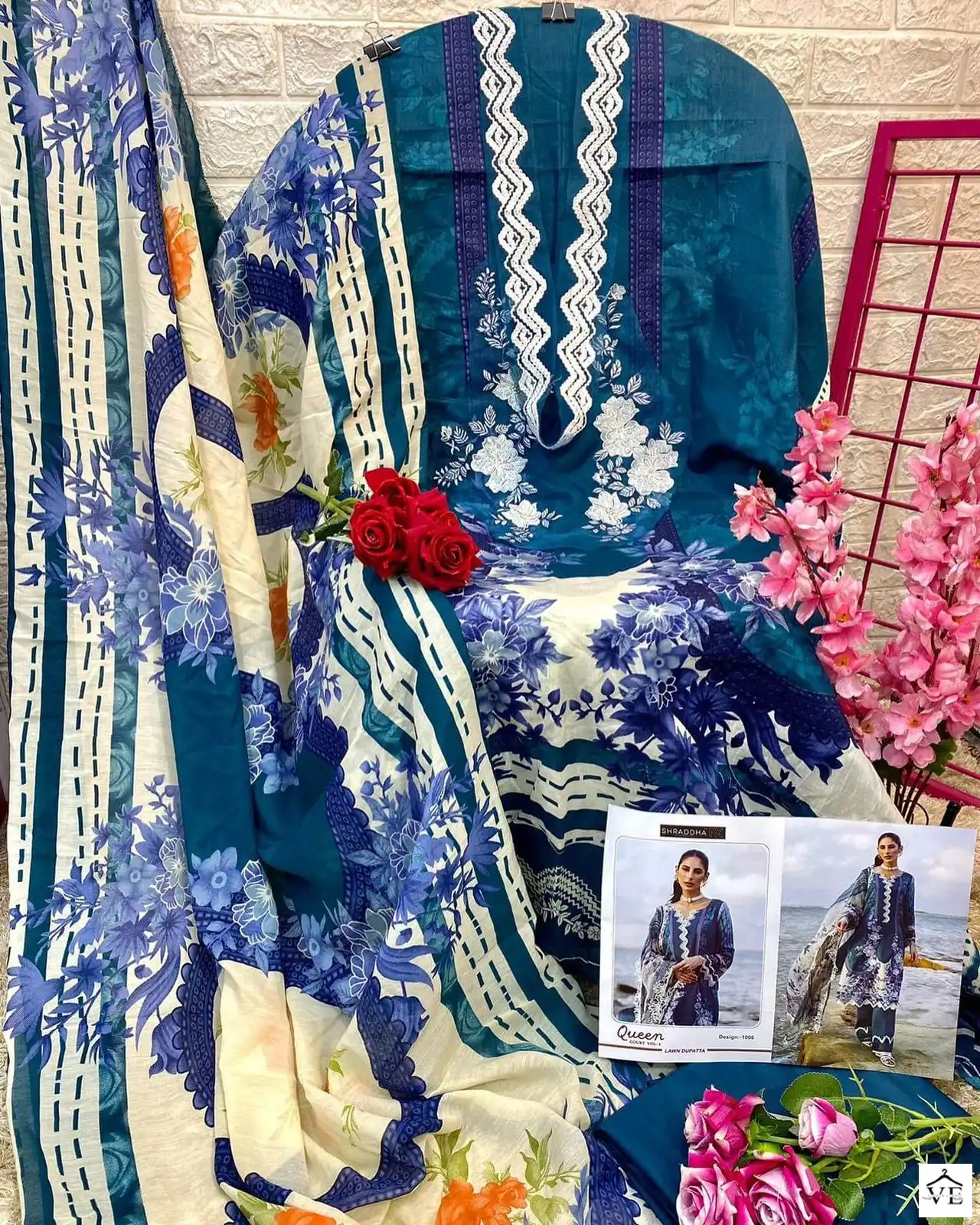 Sharaddha Queen Court Vol 1 Lawn Cotton Printed Wholesale Pakistani Salwar Suit Catalog — Wholesale Salwar Suits, MPA wholesale from Surat - Gallery Image 12
