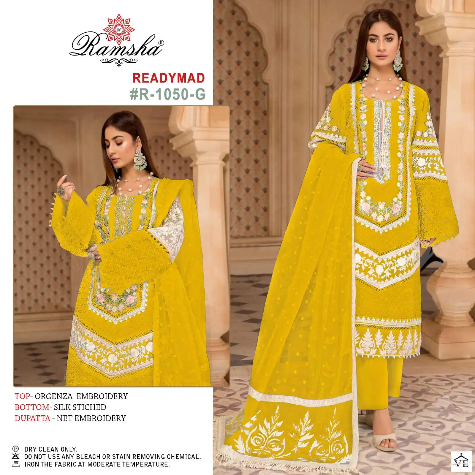Ramsha R 1050 Organza Wholesale Designer Readymade Pakistani Salwar Suit Catalog — Wholesale Salwar Suits, MPA wholesale from Surat - Gallery Image 4