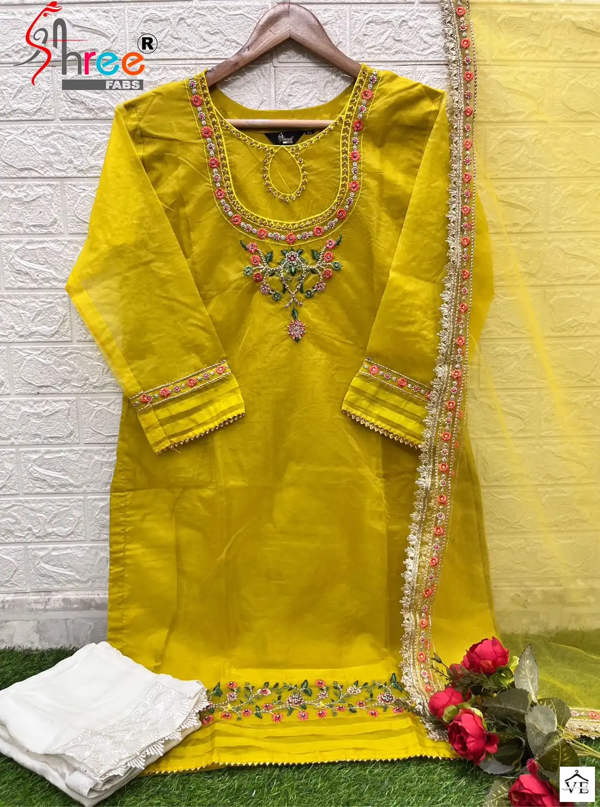 Shree Fabs R 1064 Organza Wholesale Pakistani Readymade Salwar Suit Catalog — Wholesale Salwar Suits, Shree Fabs wholesale from Surat — view 3