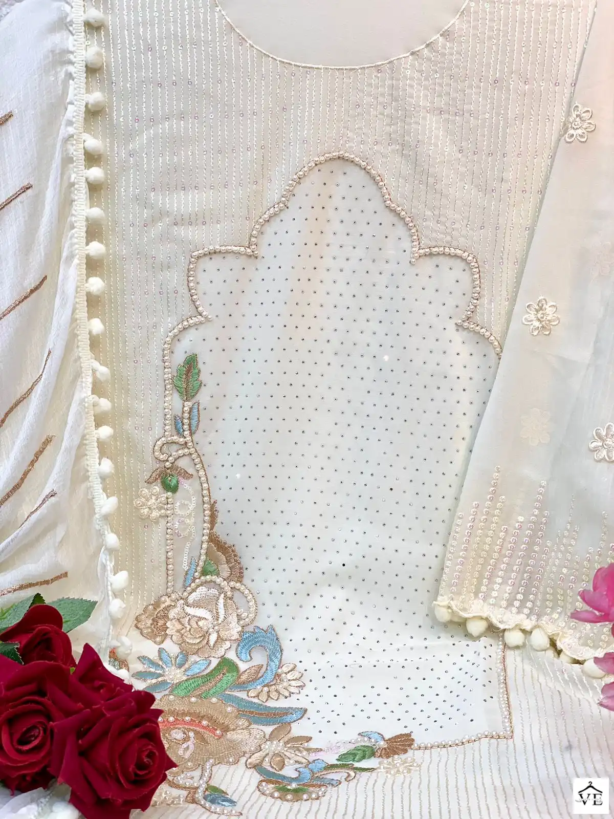 Ramsha R 561 Georgette Wholesale Designer Pakistani Salwar Suit Catalog — Wholesale Salwar Suits, MPA wholesale from Surat - Gallery Image 3